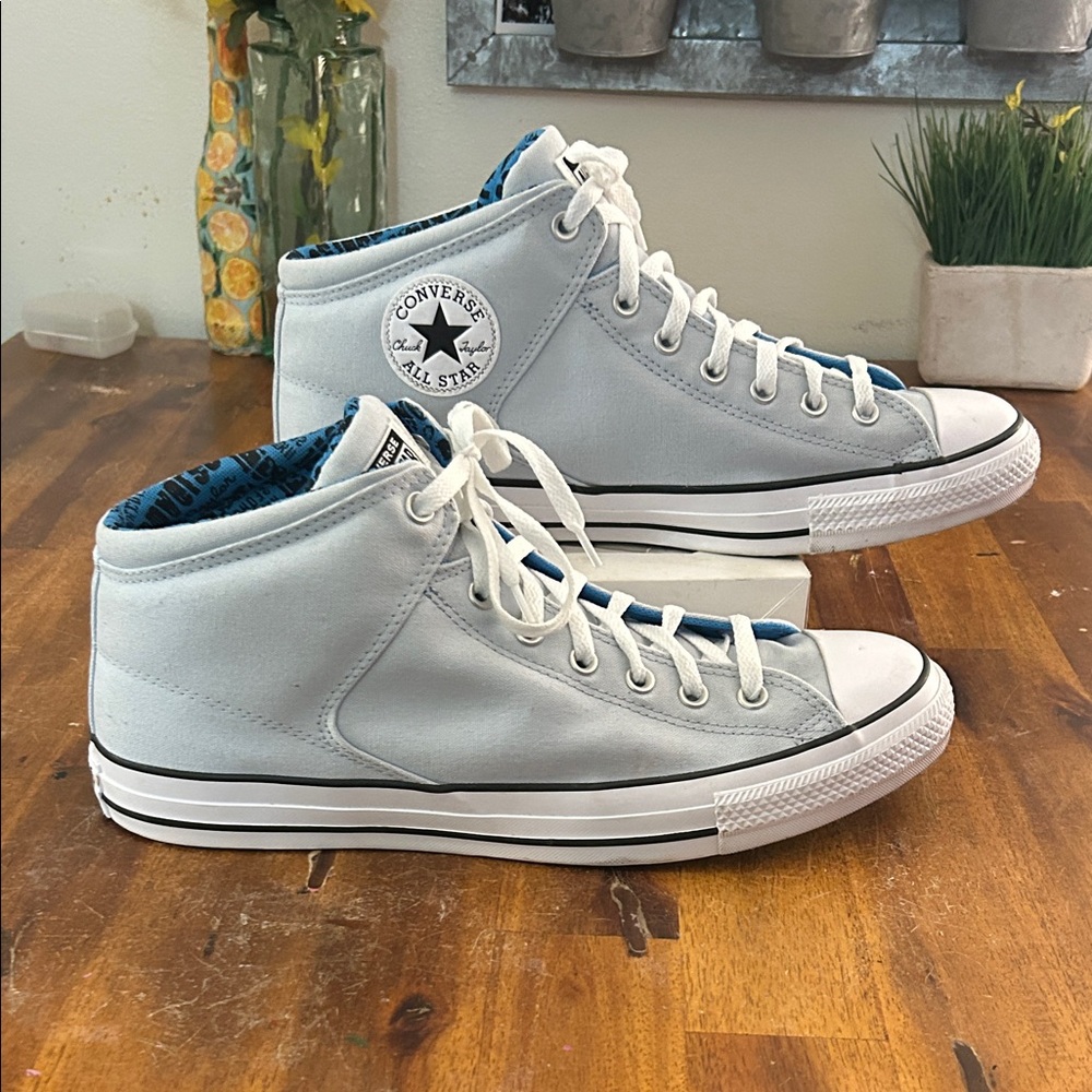 New Converse All Star Men High-Street Hi Light Blue Canvas Sneakers ..13